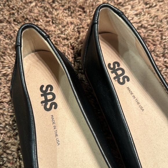 SAS Black Leather Scenic Ballet Flats Size 7.5 S - Picture 3 of 11